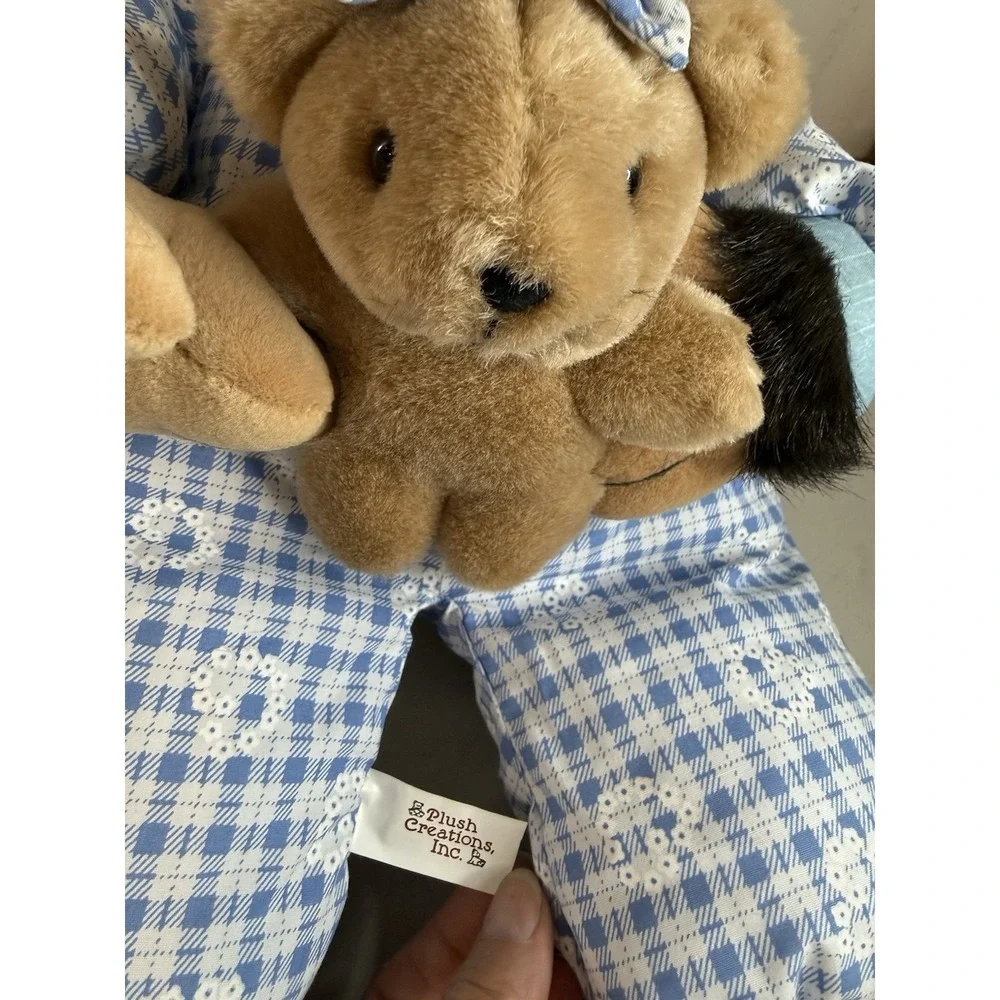 Vintage 90s Bedtime Monkey Chimpanzee Plush Pajamas Teddy Bear Slippers New